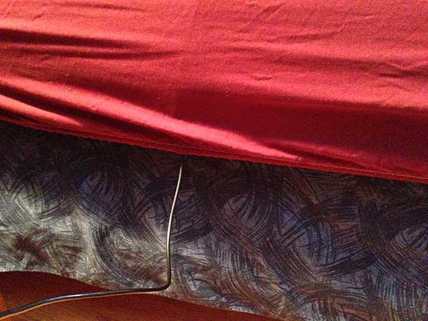 DS18B20 Temp Sensor cable fed under my bottom sheet so the tip is between me and the mattress